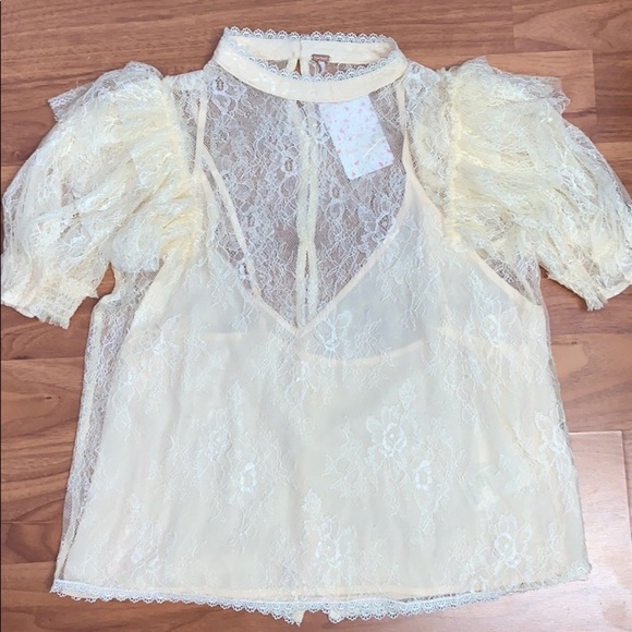 NWT Free People Secret Admirer Lace Top & Camisole - Picture 2 of 10